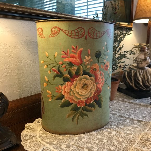 vintage trash bin